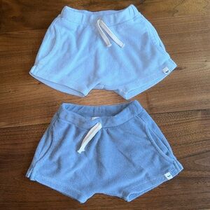 OH BABY! NWOT Pocket Terry Infant Shorts 2-pack / 3m Baby Blue & Slate Blue